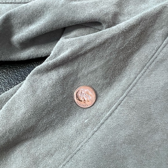 I. E. Gray Suede Leather Blazer - Picture 8 of 9